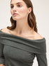 Off-shoulder lurex t-shirt image number 2