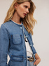 Veste sans col en denim image number 3