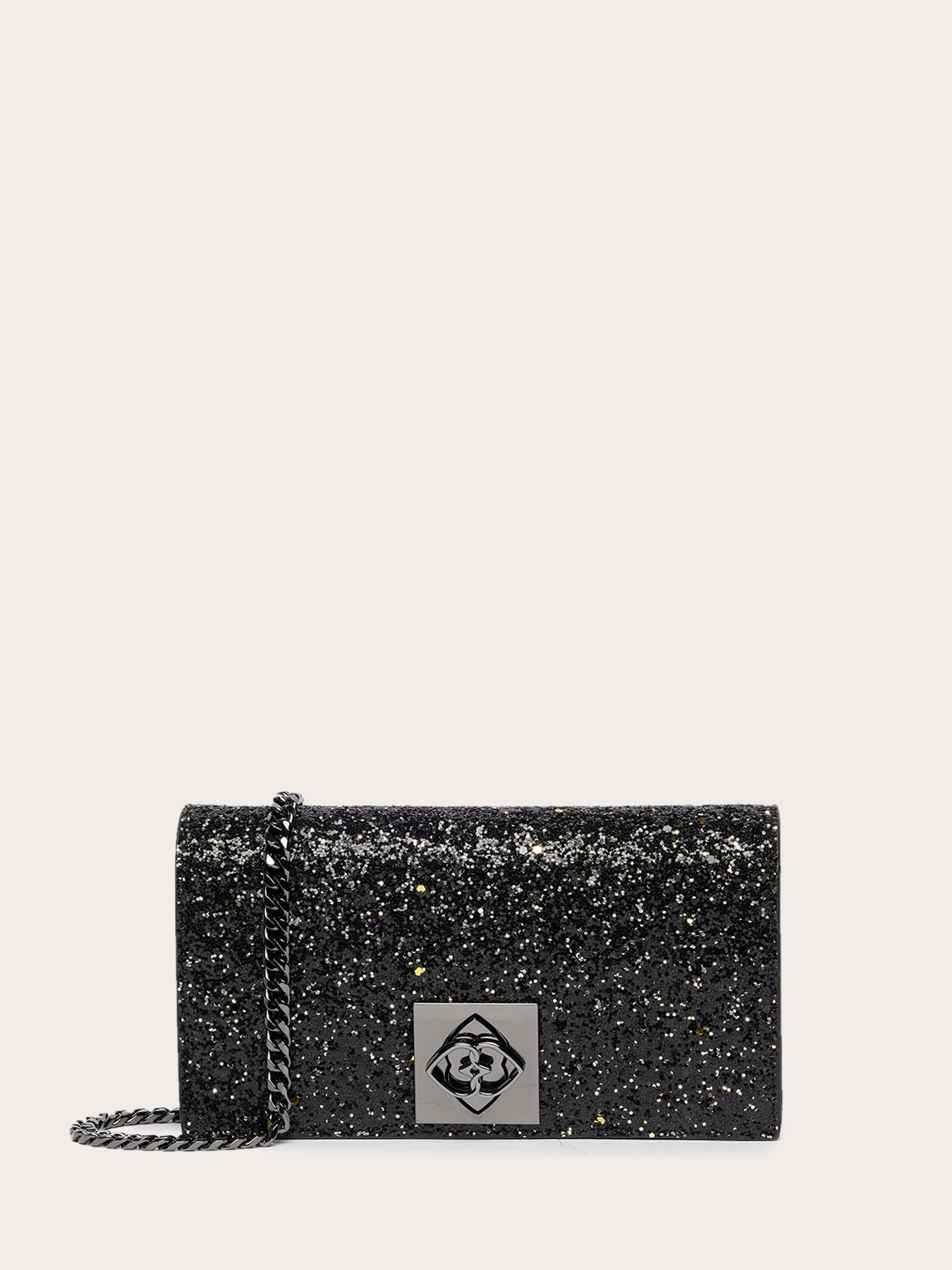 Sac portefeuille en tissu enduit de paillettes image number 1