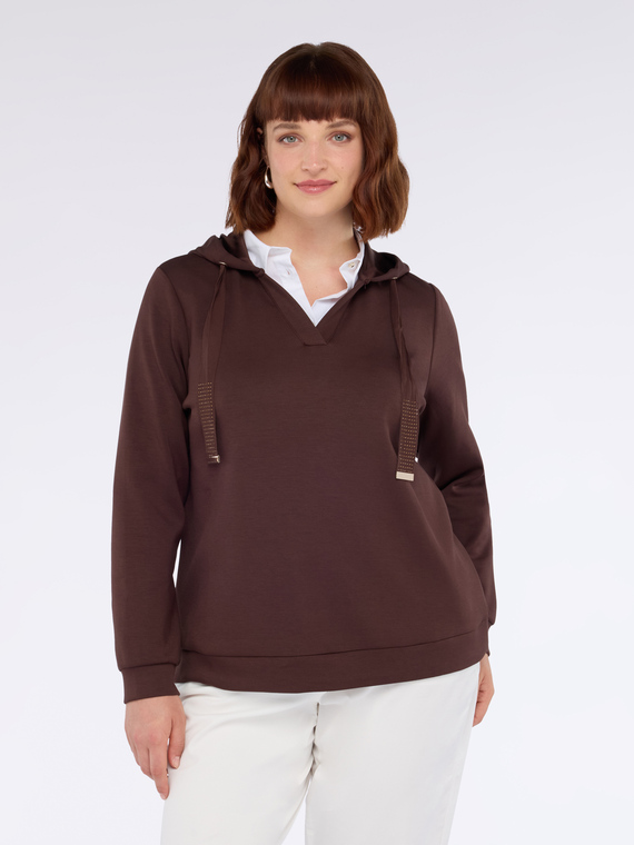 Hoodie with drawstring and light points