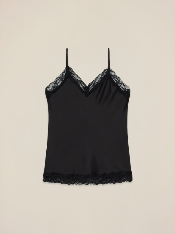 Top lingerie in raso e pizzo