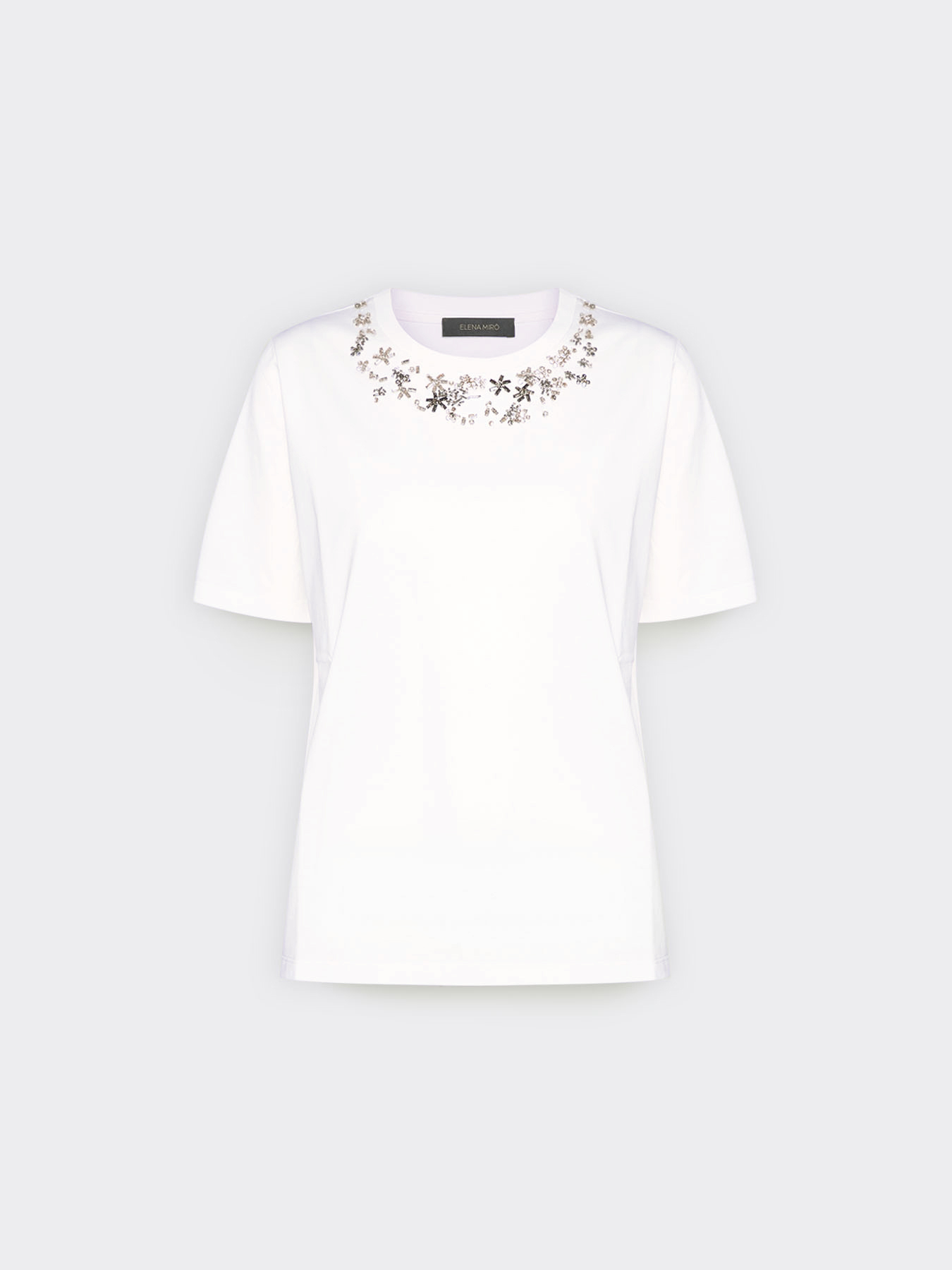 T-shirt with floral embroidery image number 4