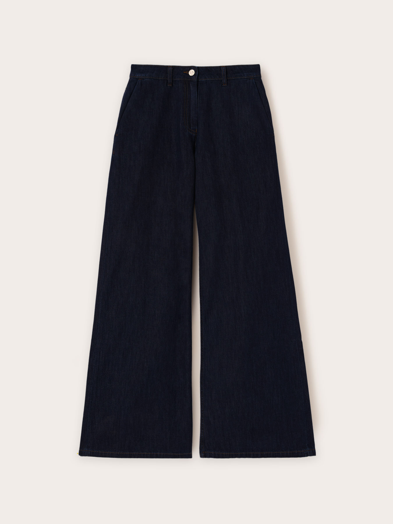 Wide leg blue rinse jeans image number 3