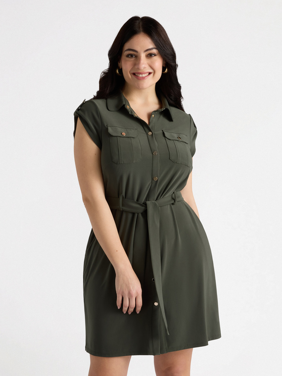 Hemdblusenkleid mit Gürtel