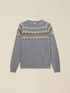 Maglia jacquard misto lana con applicazioni image number 3