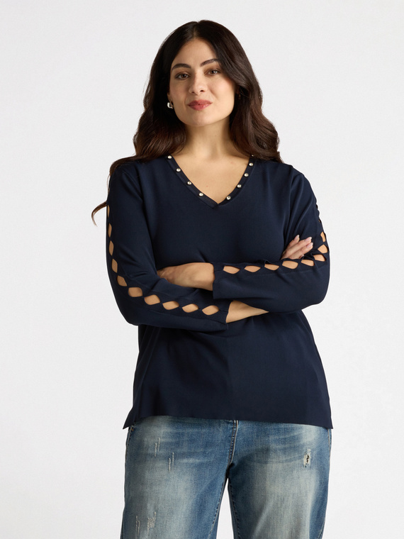 Pullover mit Cut-Out-Details an den Ärmeln