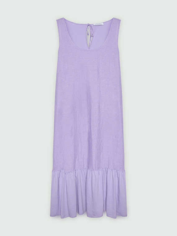 Long jersey linen dress
