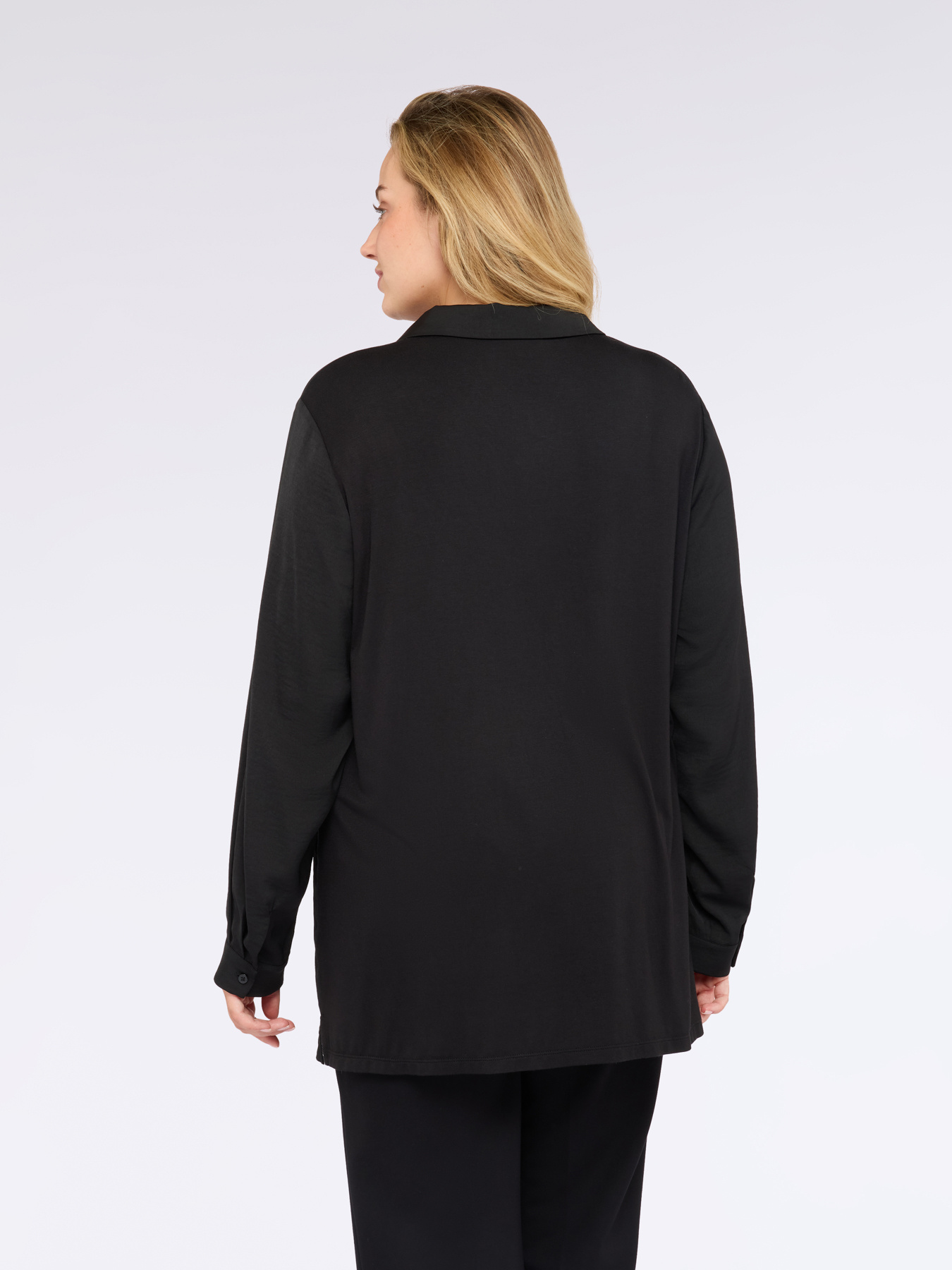 Chemise bi-mati&egrave;re m&eacute;lange viscose image number 1