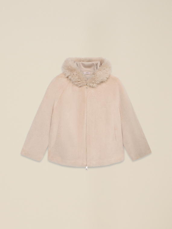 Giubbotto in tessuto effetto peluche