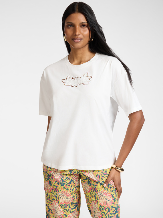 Camiseta de algod&atilde;o com bordado