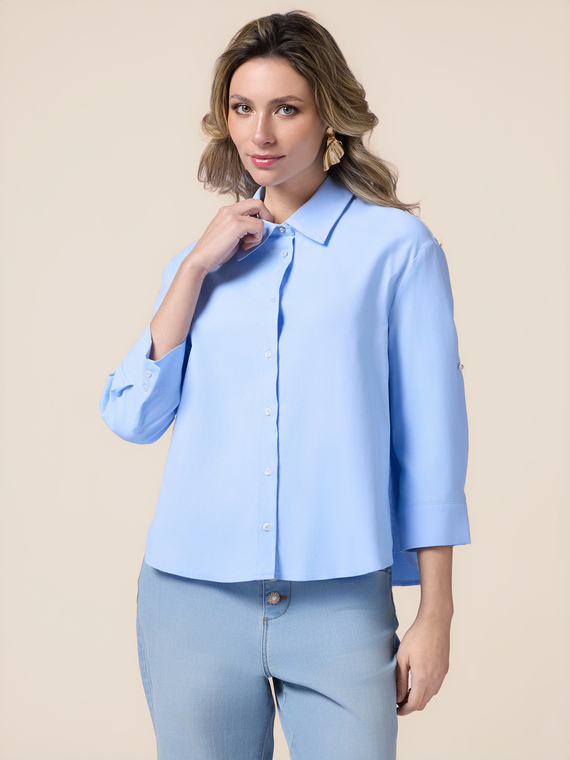 Boxy-Bluse mit Dreiviertelärmeln