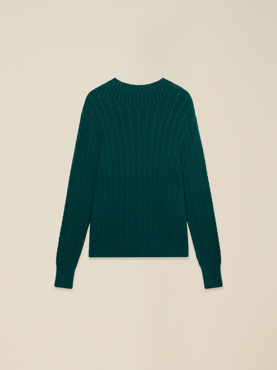 Turtleneck sweater with cable knit