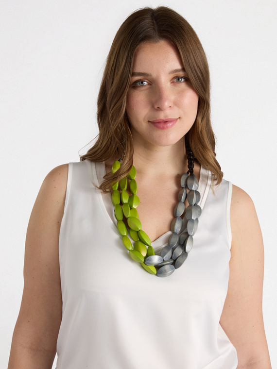 Collana in legno dipinto