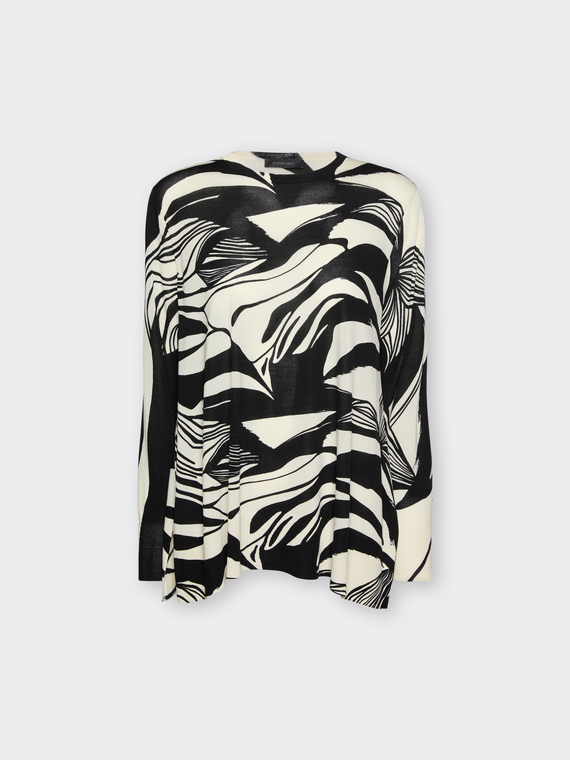 Bedrucktes Shirt aus Viskose-Mischgewebe