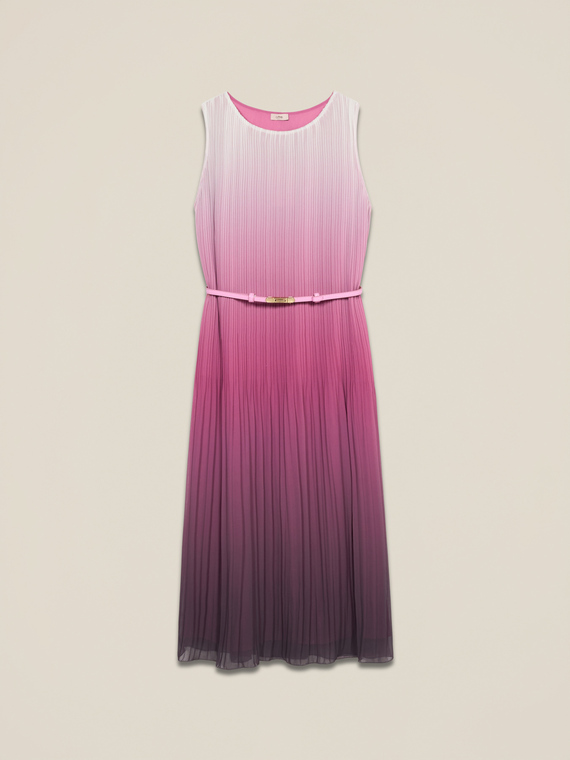 Vestido largo plisado degradado