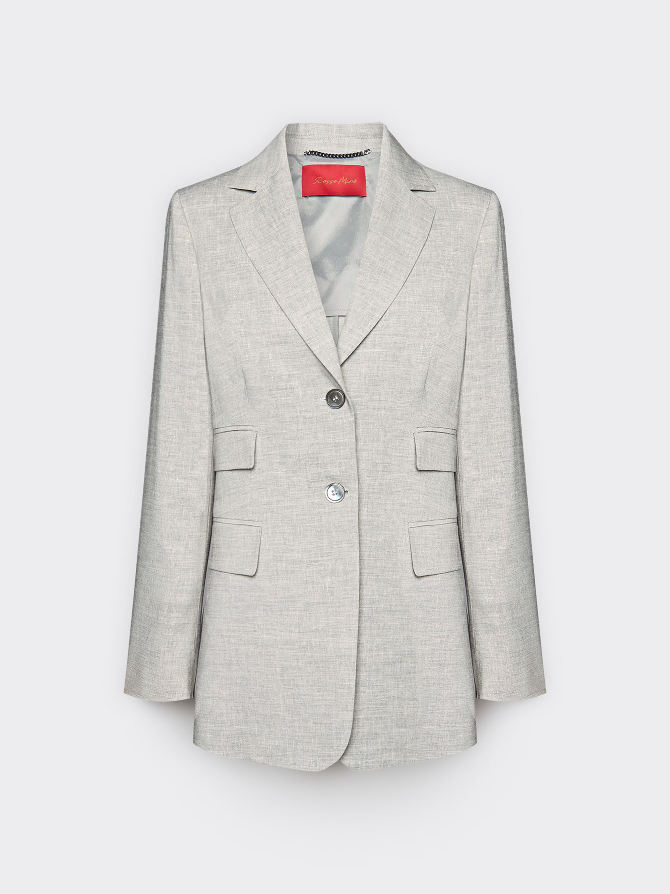 Blazer de mezcla de lino con botonadura sencilla image number 4