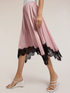 Satin skirt with lace trim image number 3