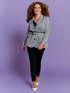 Karierter Blazer mit Gürtel image number 0