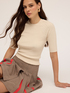 Short-sleeved ribbed top image number 3