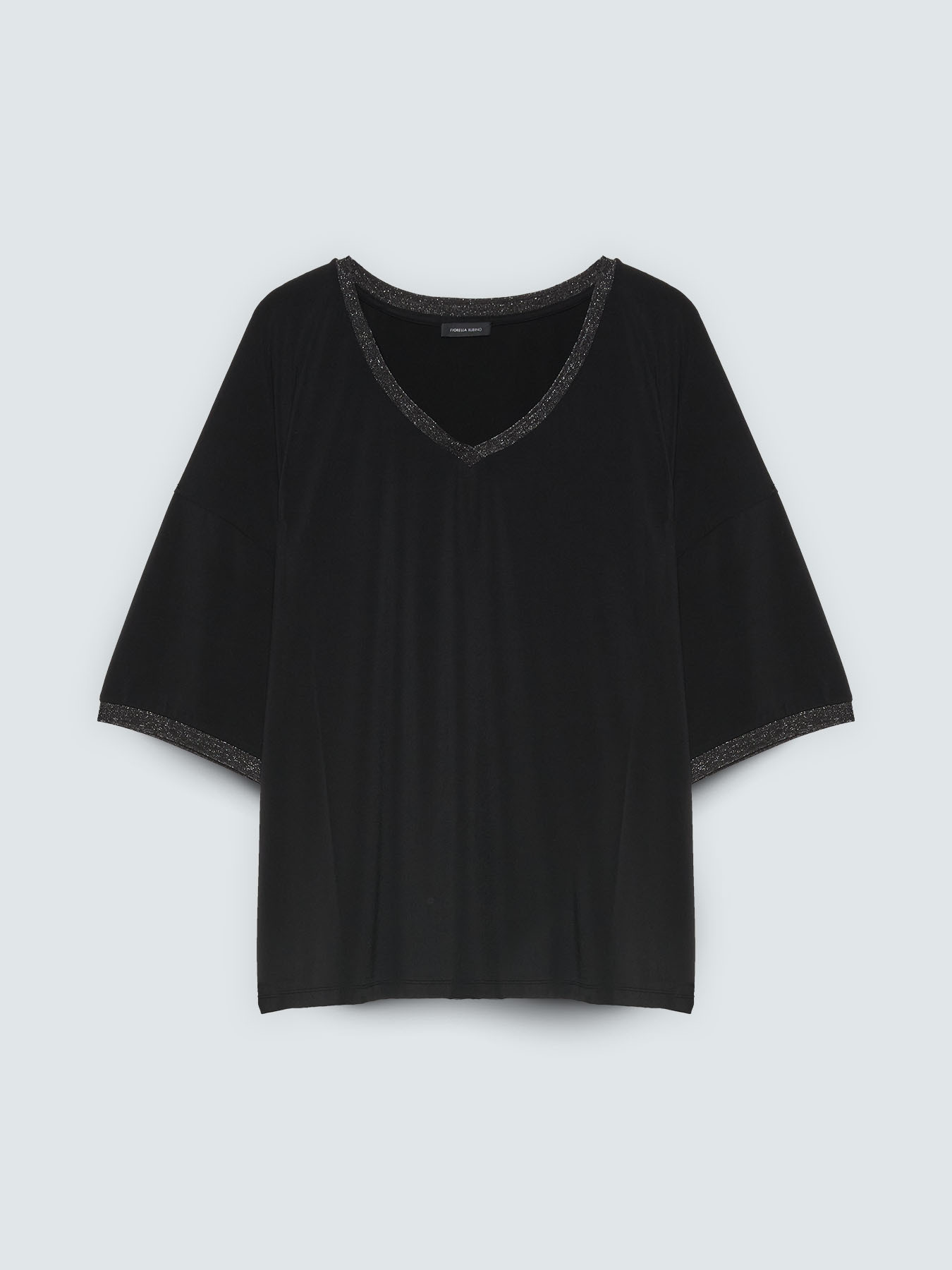 Jersey t-shirt with lurex trim image number 4
