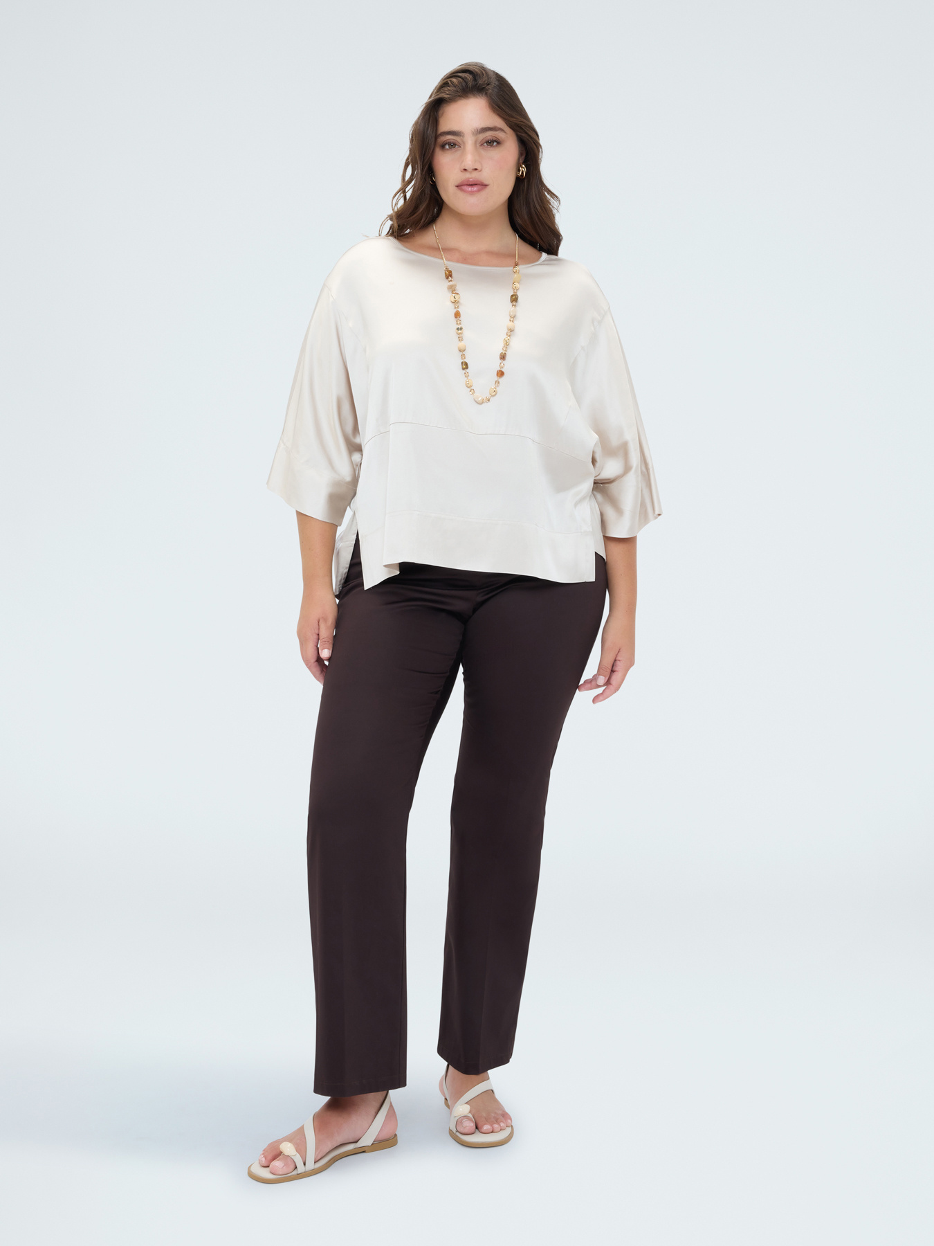Regular stretch cotton trousers image number 2