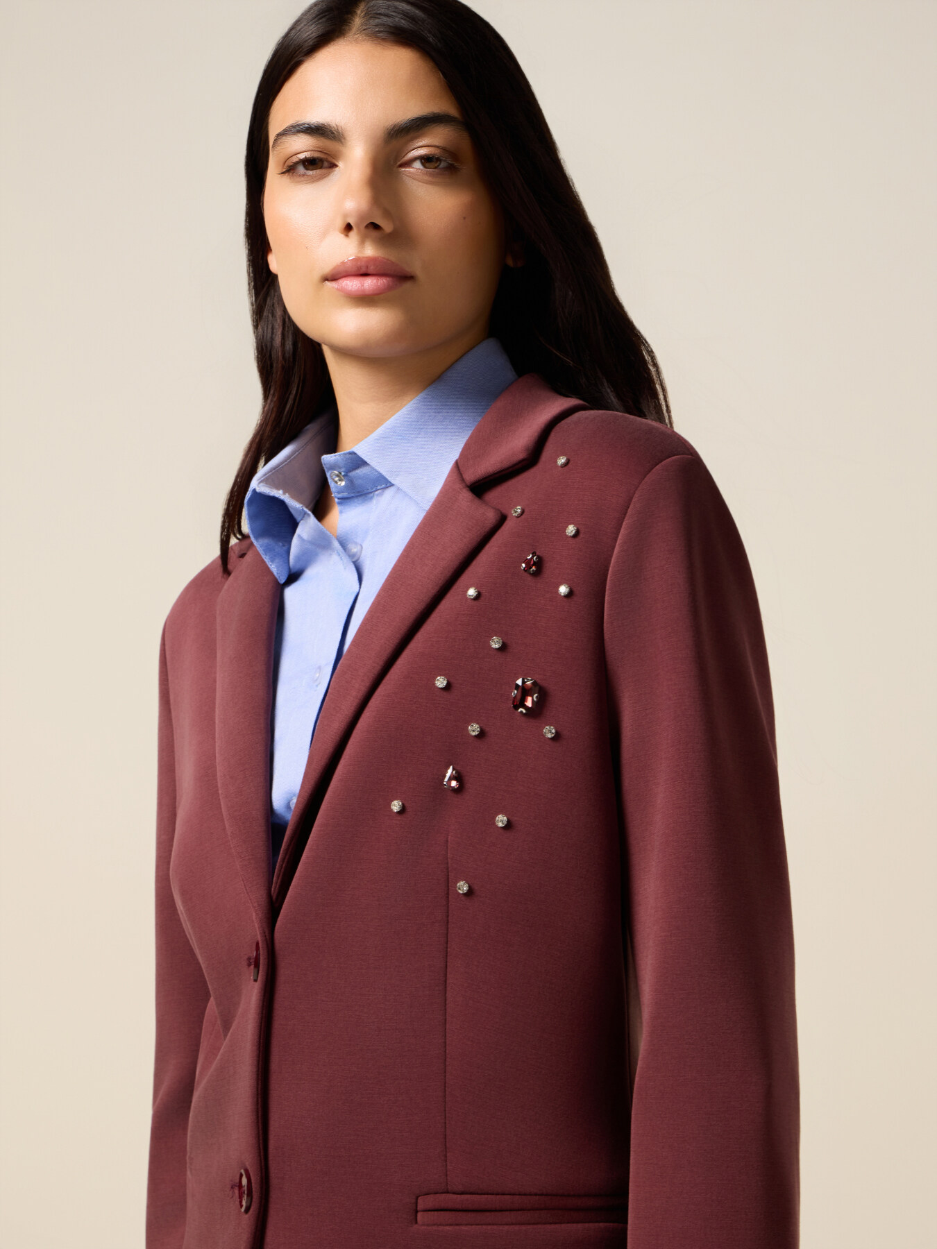 Giacca in tessuto scuba con applicazioni image number 2