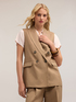 Linen blend oversized vest image number 3