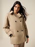 Trench doppiopetto midi misto cotone image number 0