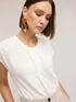 Tricou din amestec de in cu drapaj image number 0