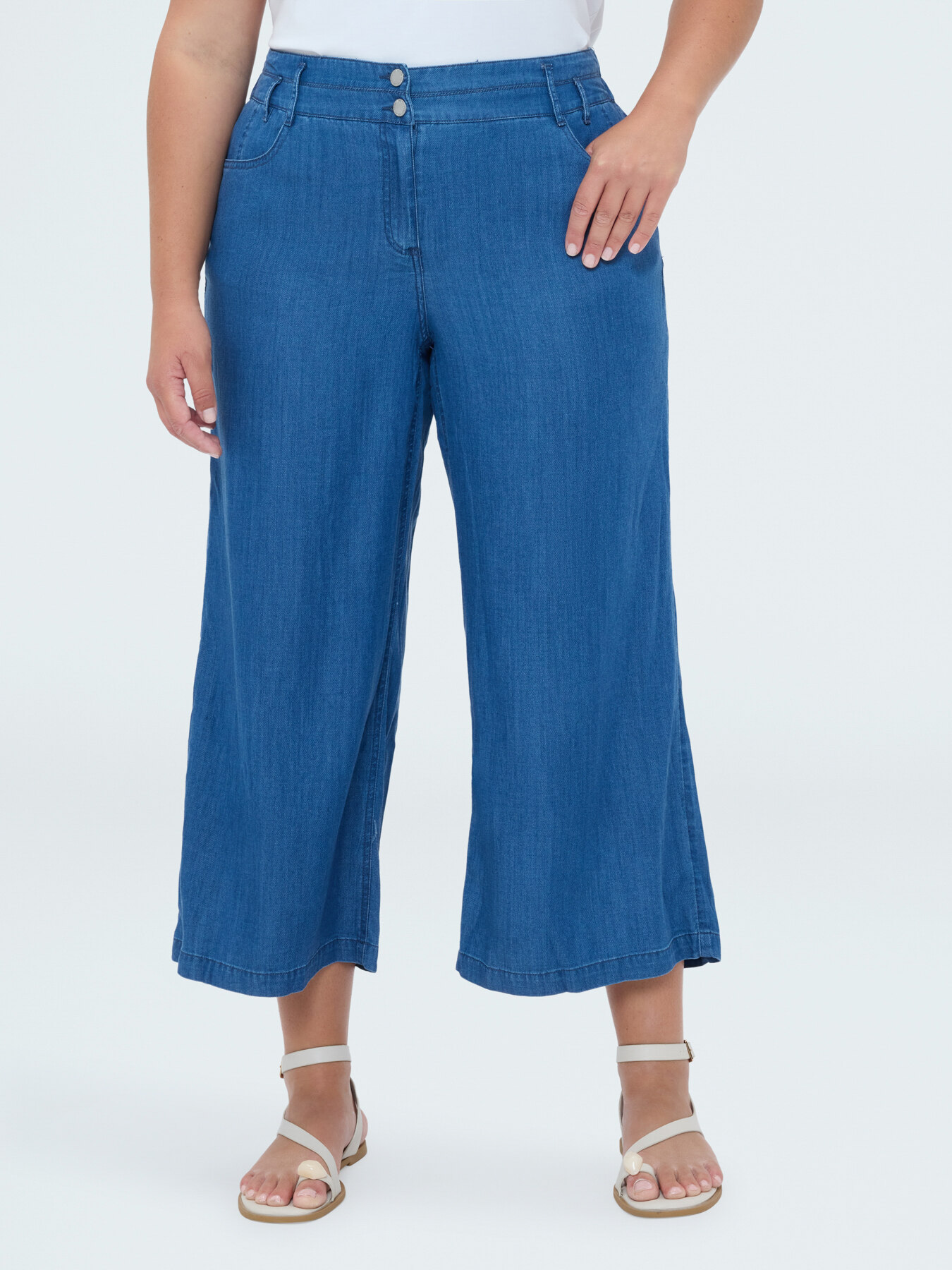 Cropped Jeans aus Tencel image number 0