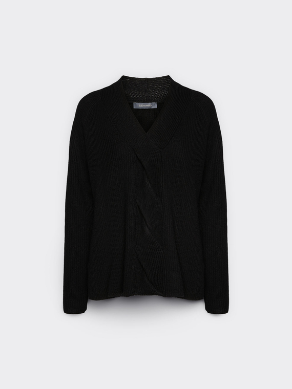 Sweater with maxi braid