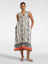 Abito linea ad A raso stampato image number 2