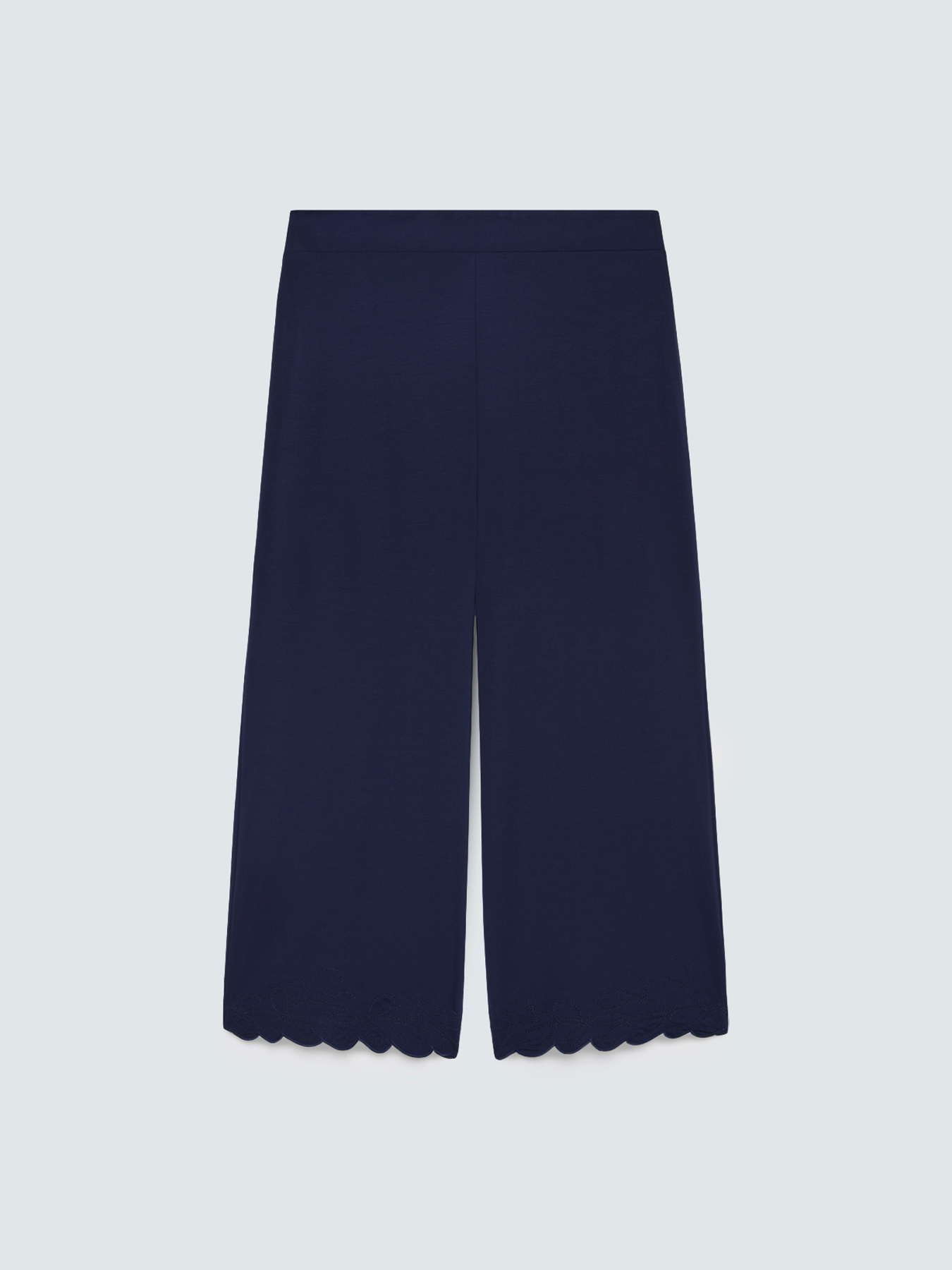 Cropped-Hose mit besticktem Saum image number 4