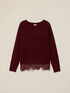 Maglia girocollo con bordo in pizzo image number 3