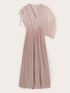 Langes plissiertes Kleid in Metallic-Optik image number 4