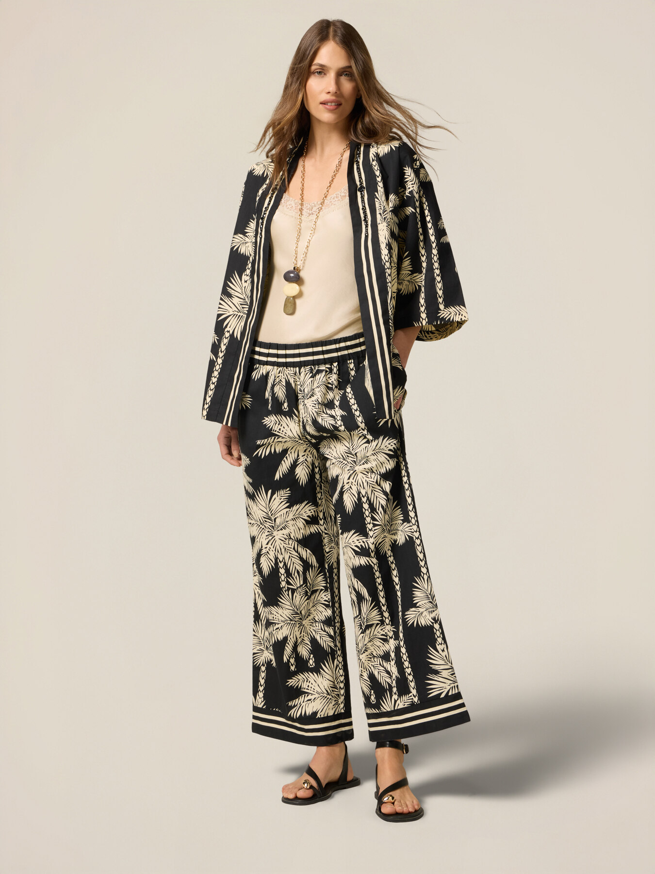 Patterned palazzo pants image number 0