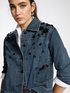 Giacca boxy in denim con ricami image number 2