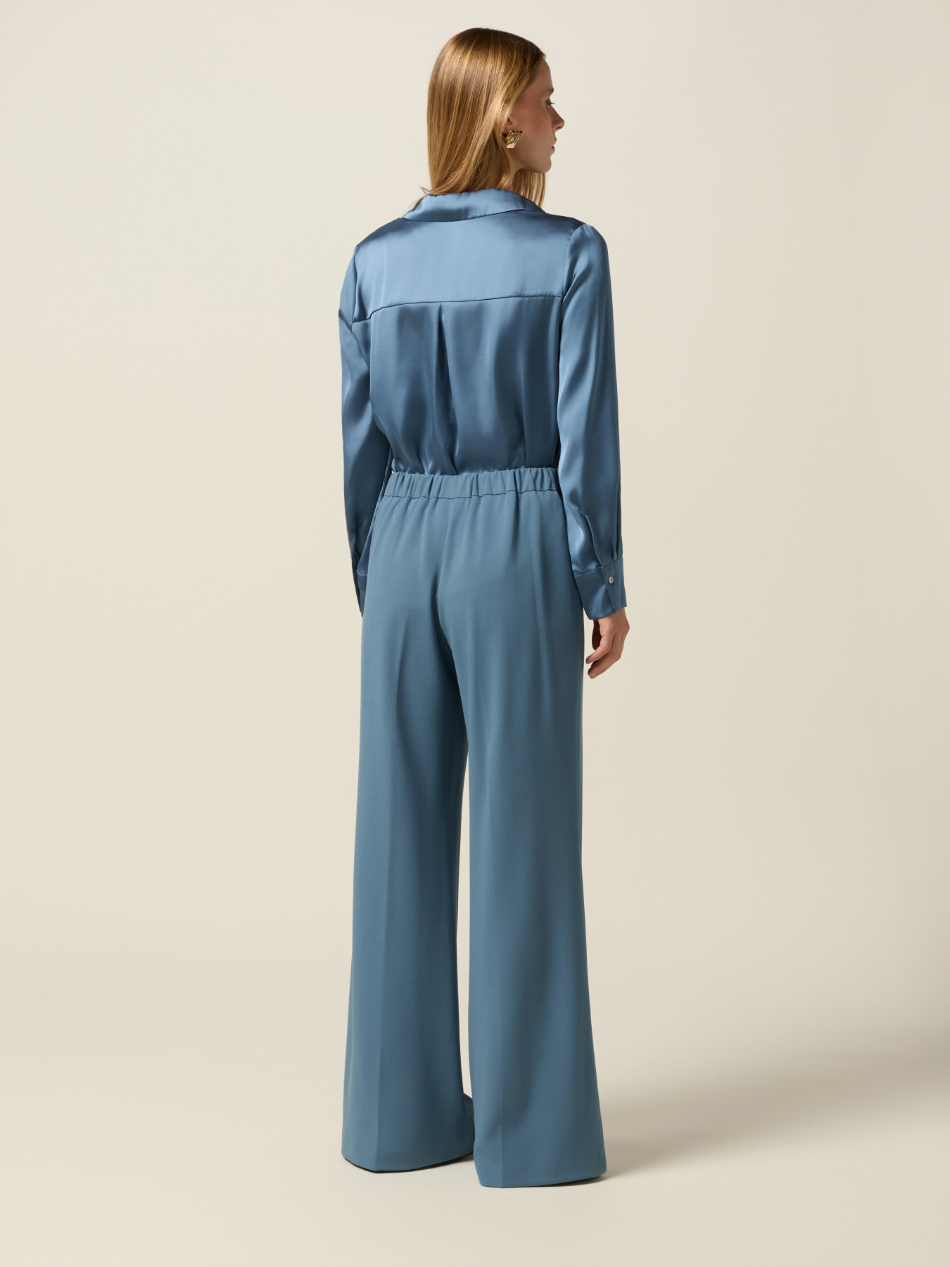 Pantaloni palazzo in tessuto cr&ecirc;pe image number 1