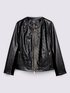 Giacca biker con punti luce e parti in tessuto stretch image number 4