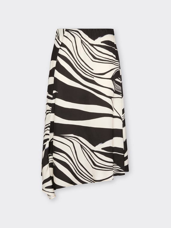 Printed viscose skirt
