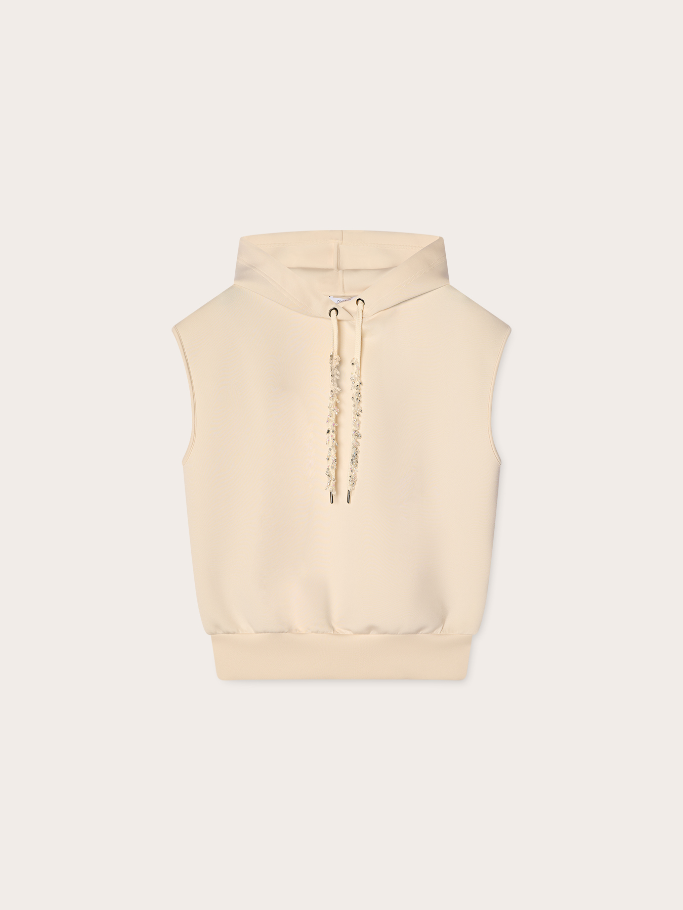 Ärmelloses Sweatshirt mit Schmuck-Kordelzug image number 0