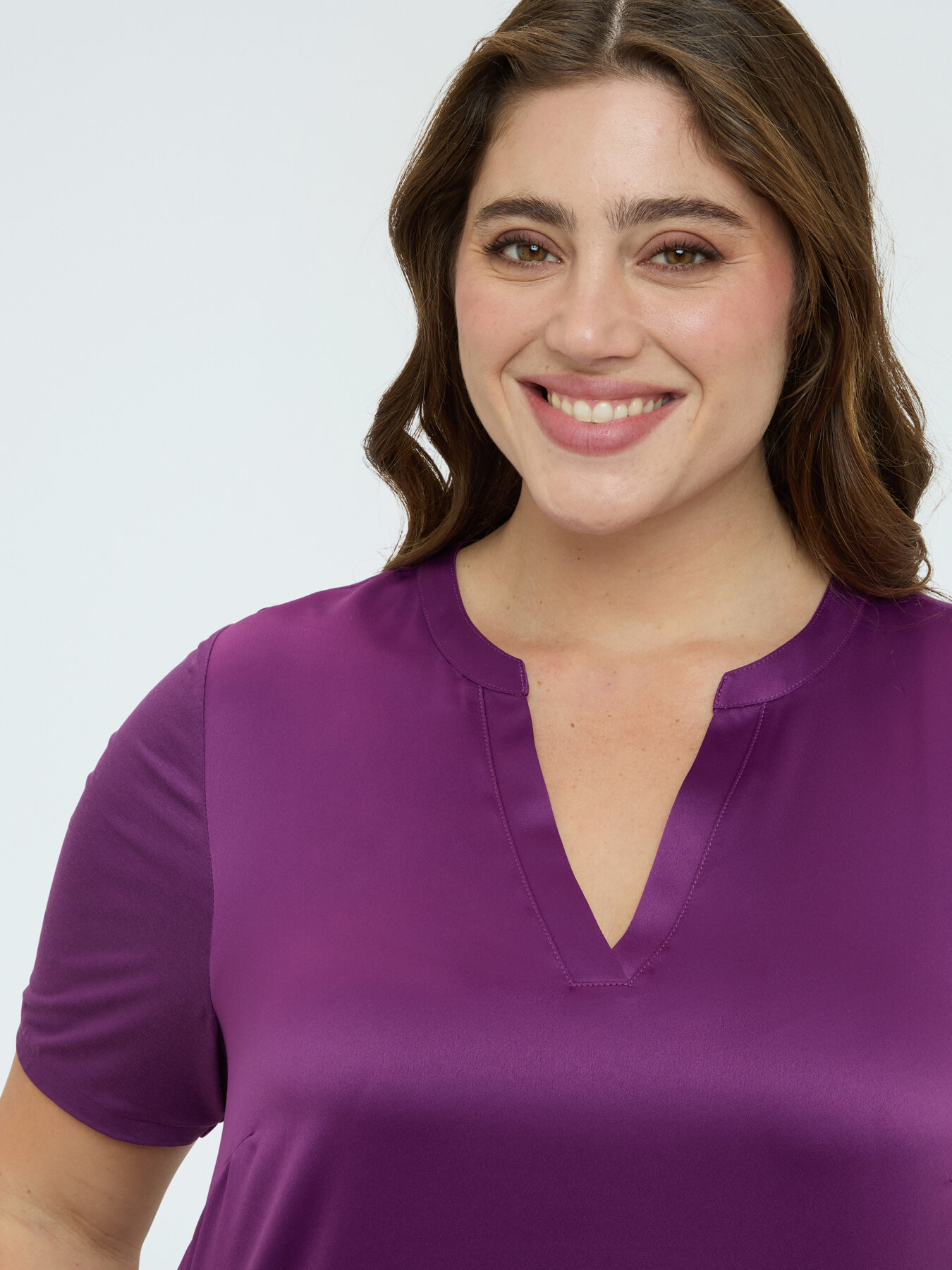 T-shirt bimaterica in misto viscosa image number 3