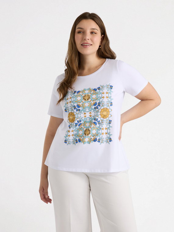 T-shirt with majolica print