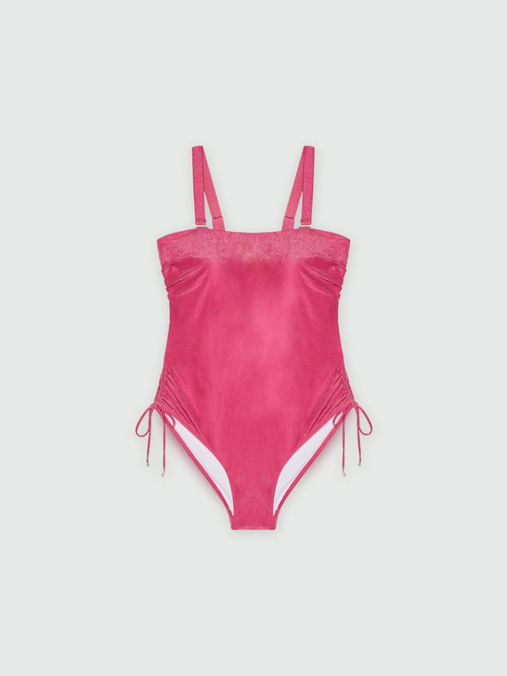 One-piece lurex bandeau swimsuit