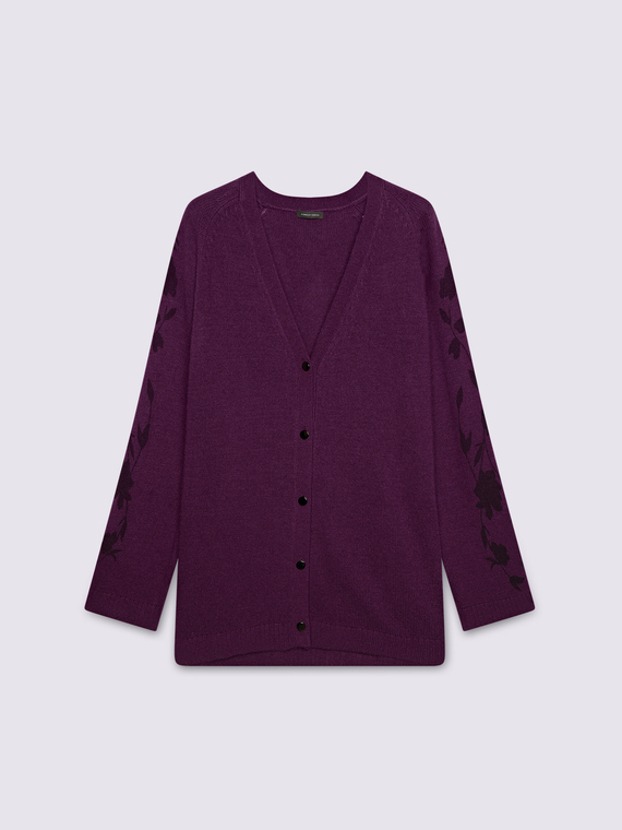 Strickjacke mit Blumenmuster