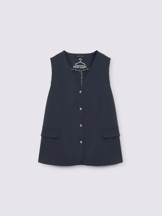 Milano stitch vest with buttons