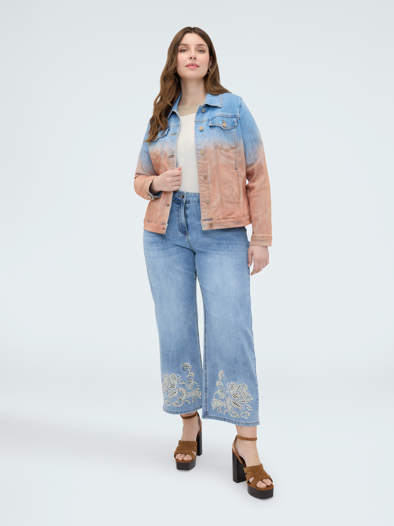D&eacute;grad&eacute; denim jacket image number 0