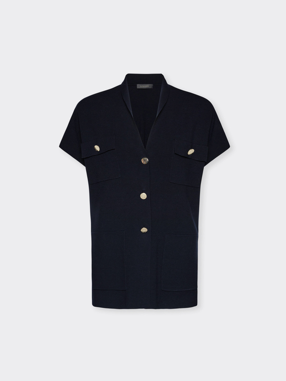 Gilet lungo con bottoni