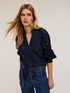 Blusa in popeline con maniche ricamate image number 2