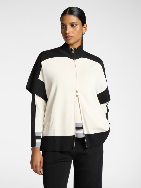 Cardigan maniche corte misto viscosa